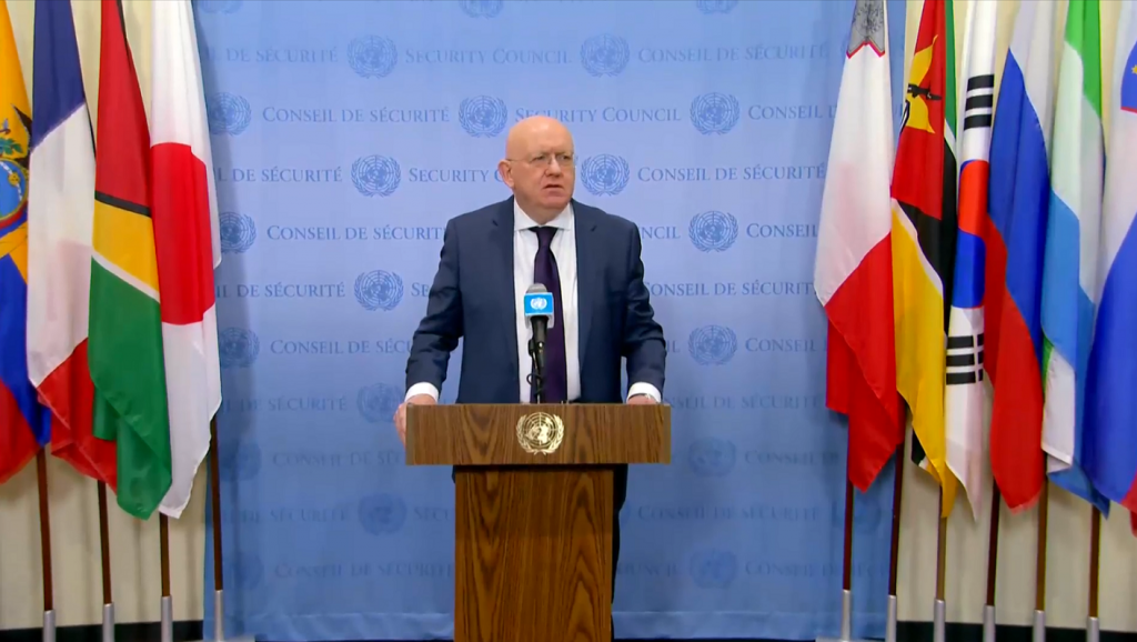 Remarks to the press by Permanent Representative Vassily Nebenzia with regard to the US-proposed draft resolution on nuclear weapons in outer space